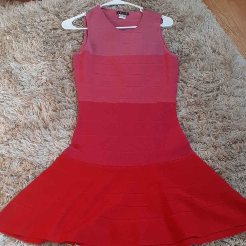 Pink and red ombre bodycon dress